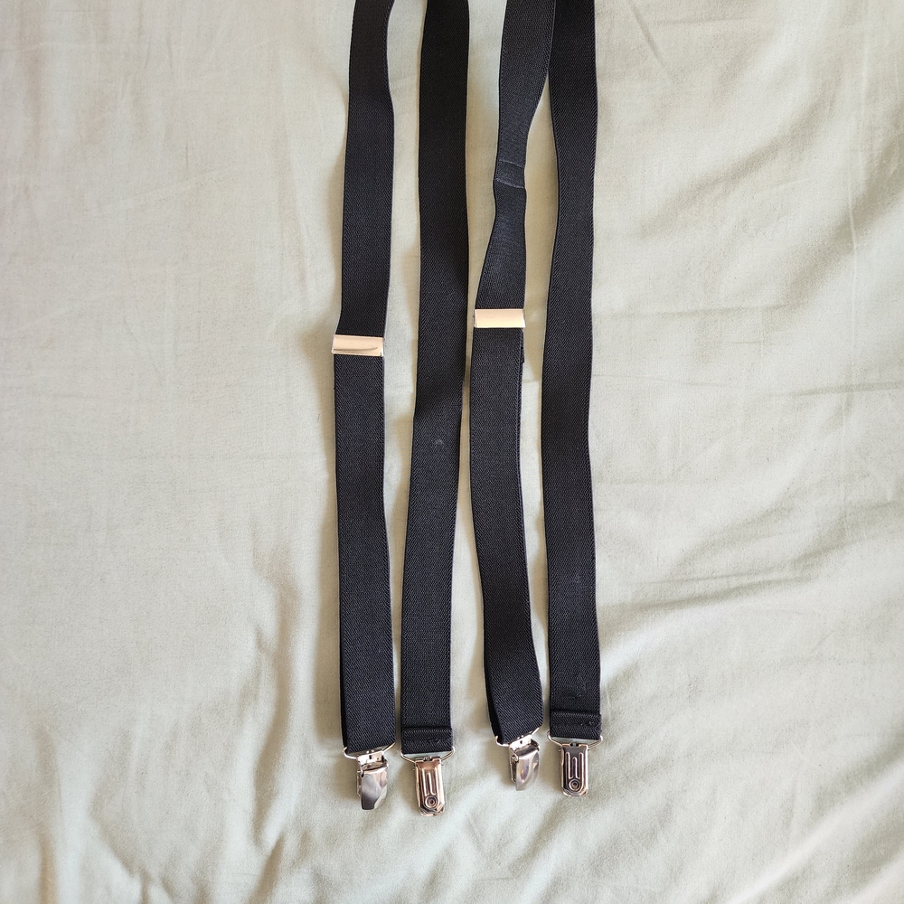 🎉Elegant Black And Grey Suspenders for Boys Set